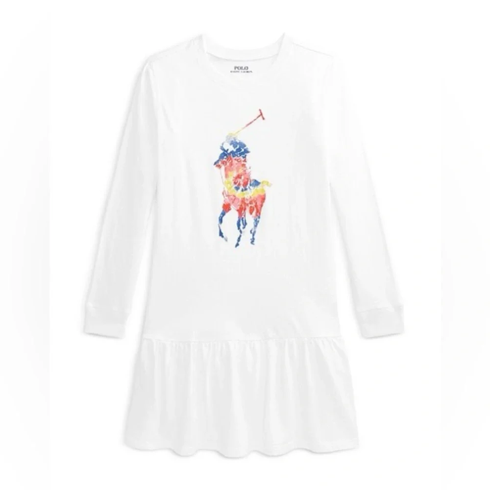 Ralph Lauren logo pony drop waist dress sz 24 months